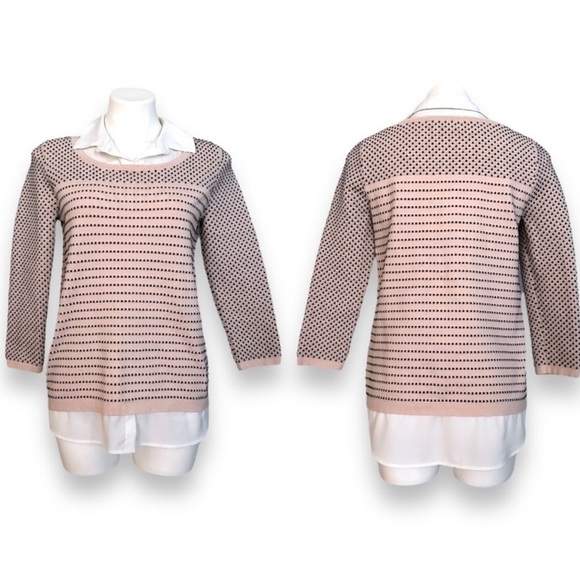 LIKE NEW! KARL LAGERFELD WOMANS TWOFER PULLOVER KNIT SWEATER BEAUTIFUL & CLASSIC - Picture 8 of 13